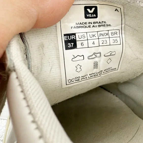 Veja Esplar Mint White Leather Sneakers Size 6 Athleisure Casual Travel Everyday - Picture 9 of 10